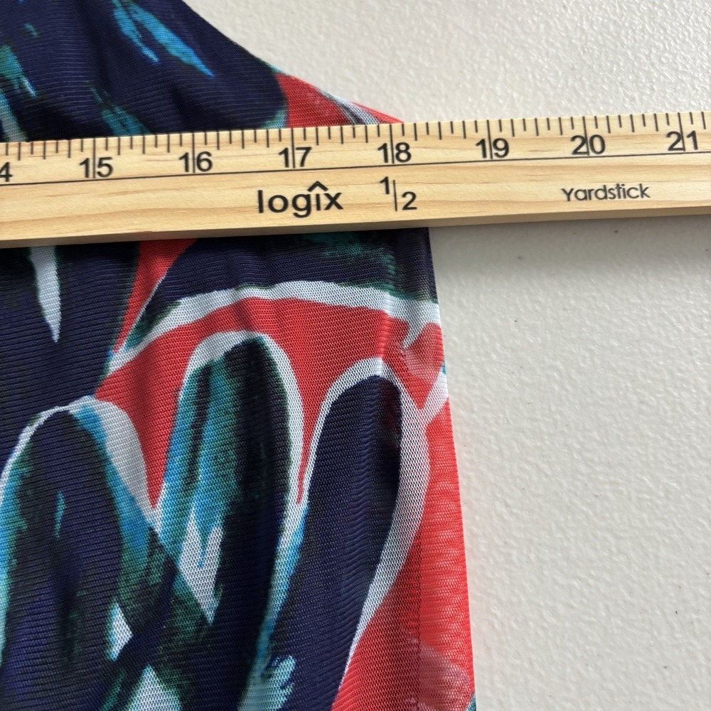 London Times | Women's Blue and Red Shift Sleeveless Lined Stretch Dress Size 8 - Picture 8 of 8